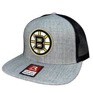 Boston Bruins 3D Flat Bill Wool Blend Hat- Heather Grey/ Black
